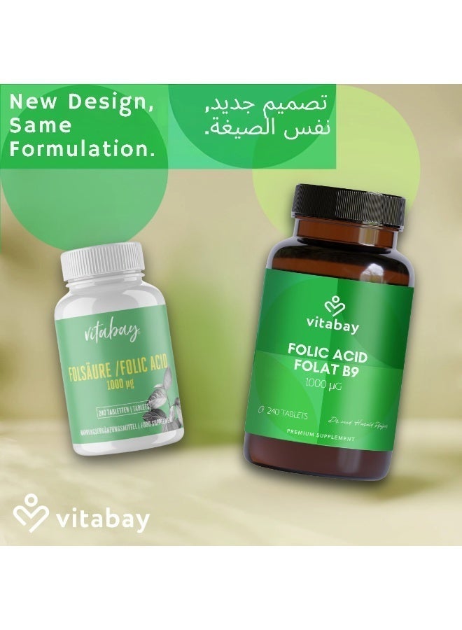 Vitabay Folic Acid - 1000 mcg - 240 vegan tablets - Image 3